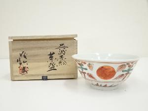 蔵珍窯造　呉須赤絵茶碗（共箱）